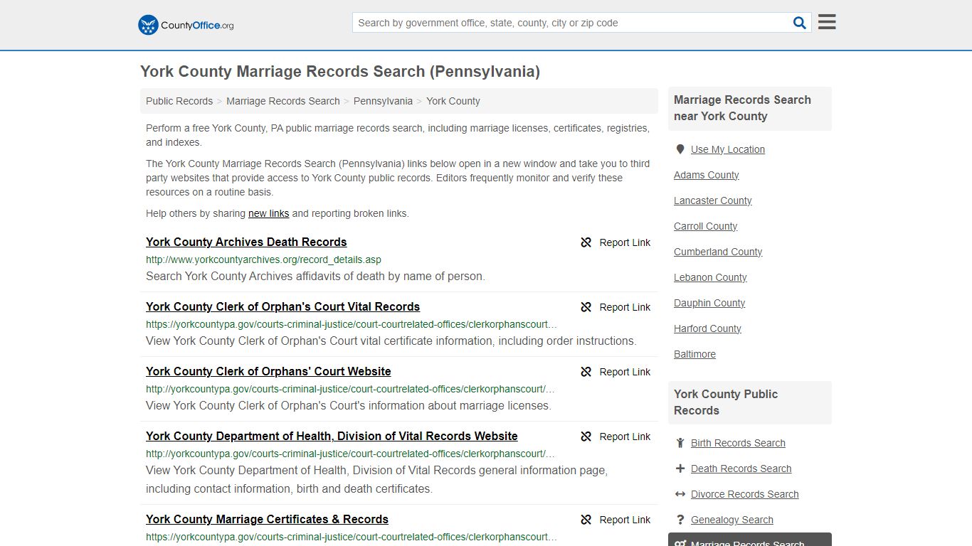 Marriage Records Search - York County, PA (Marriage Licenses ...